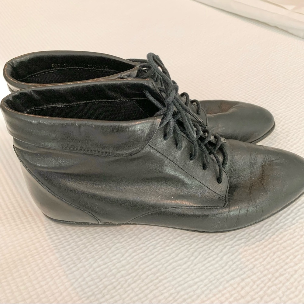 HUNT CLUB - Black Leather Flip Ankle Bootie - Picture 2 of 5